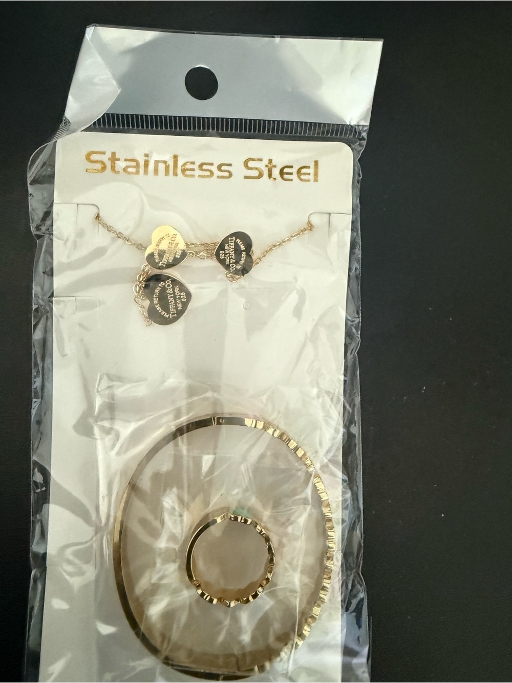 Gold Women’s Bracelet & Ring Set